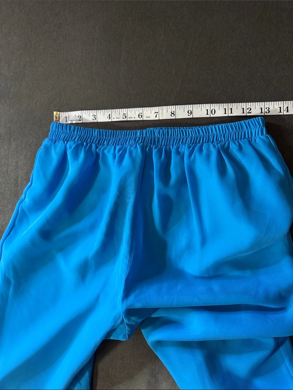 Woman’s Blue Two Piece Ruffled Blouse & Wide-Leg  Formal Pants Set Size 8 NWOT